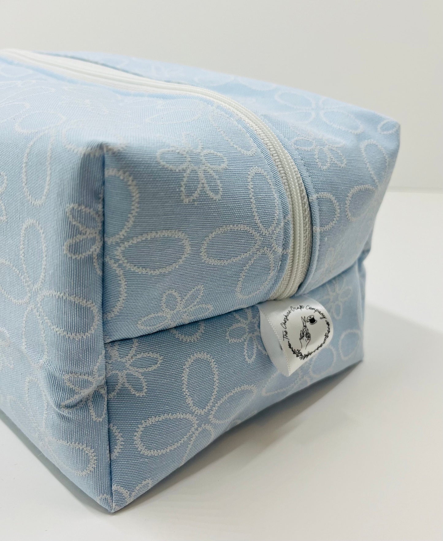 Blue Embroidered Wash Bag
