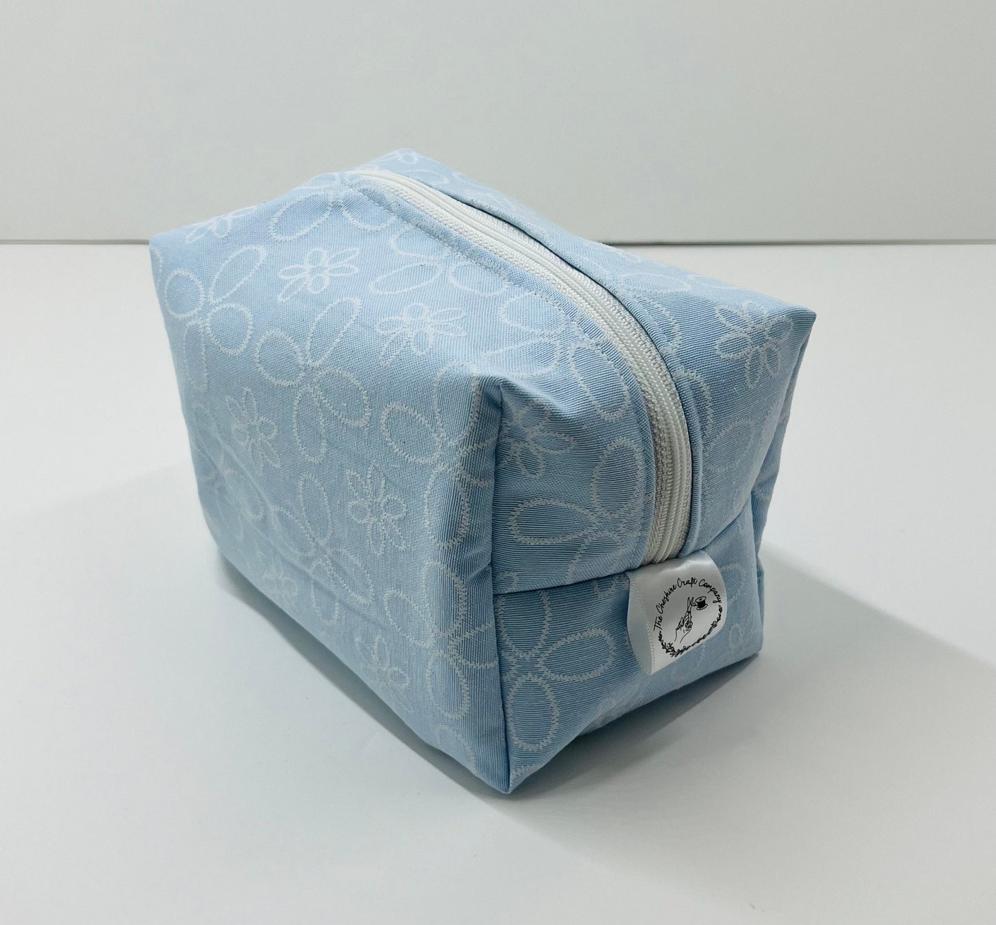 Blue Embroidered Make Up Bag