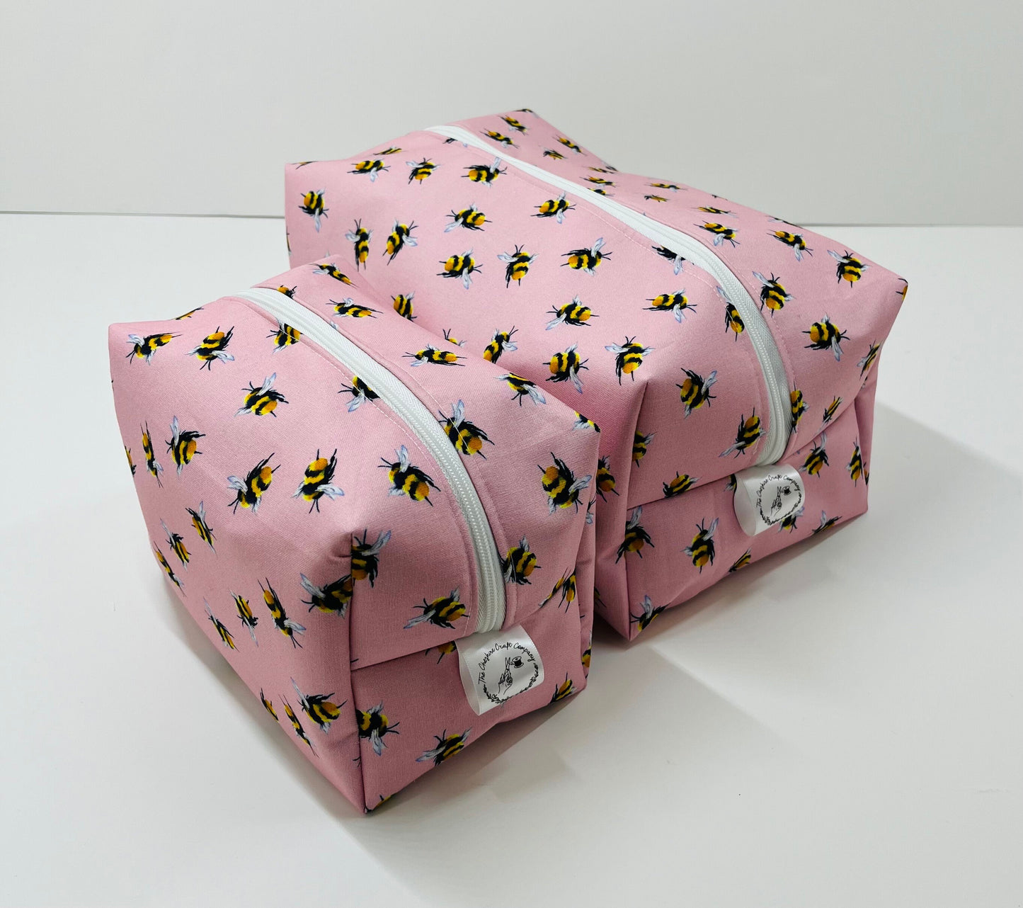Pink Bee Make Up and Wash Bag Set