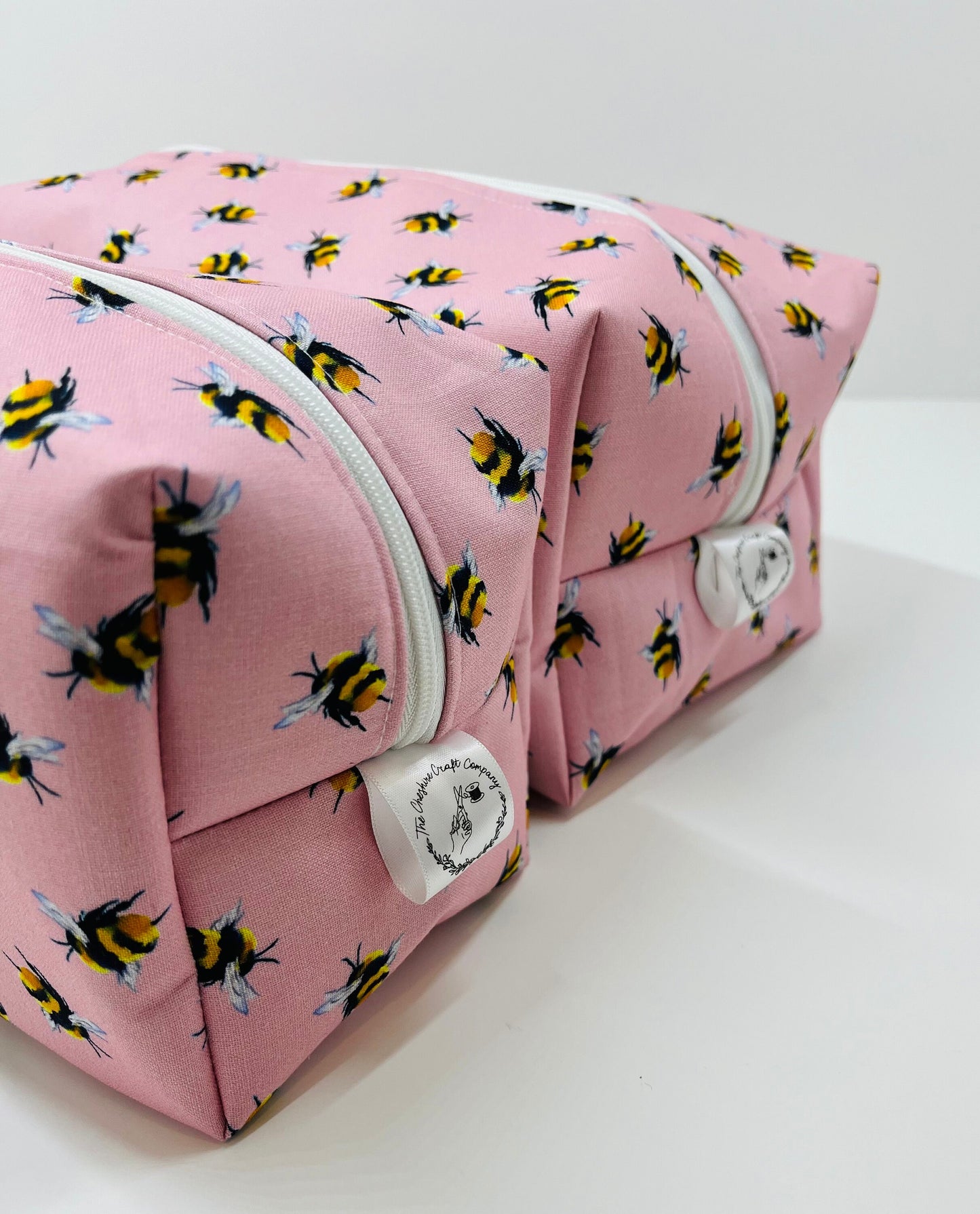 Pink Bee Make Up and Wash Bag Set