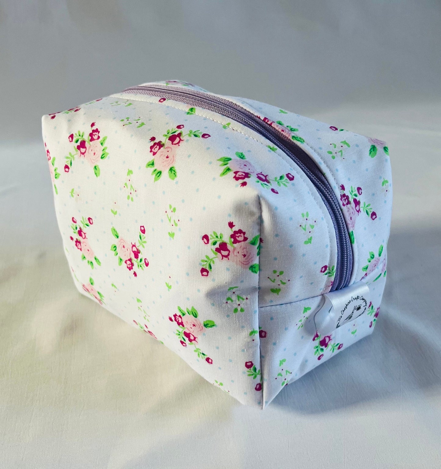 Purple floral Print Make Up Bag
