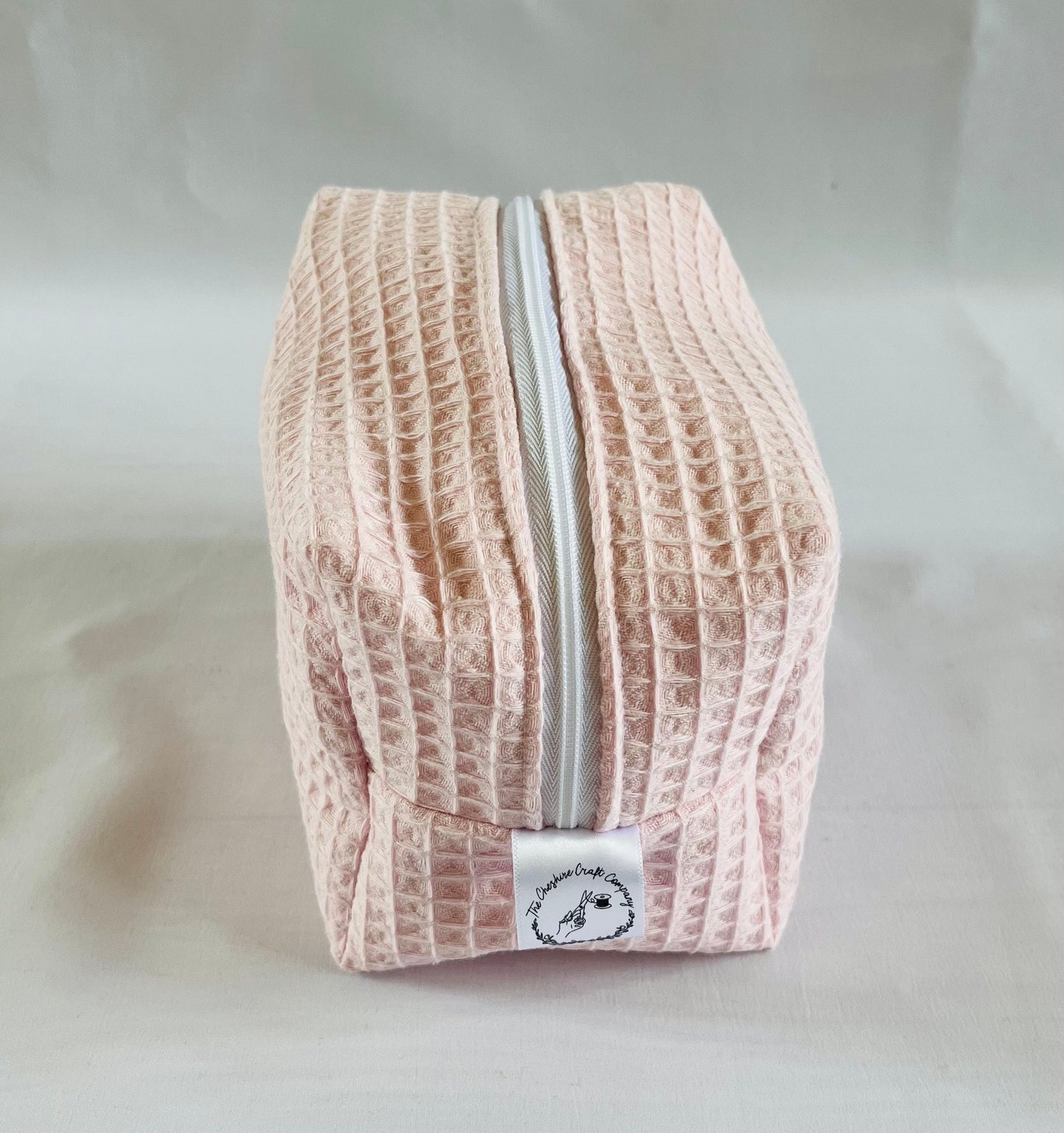 Pink Waffle Make Up Bag