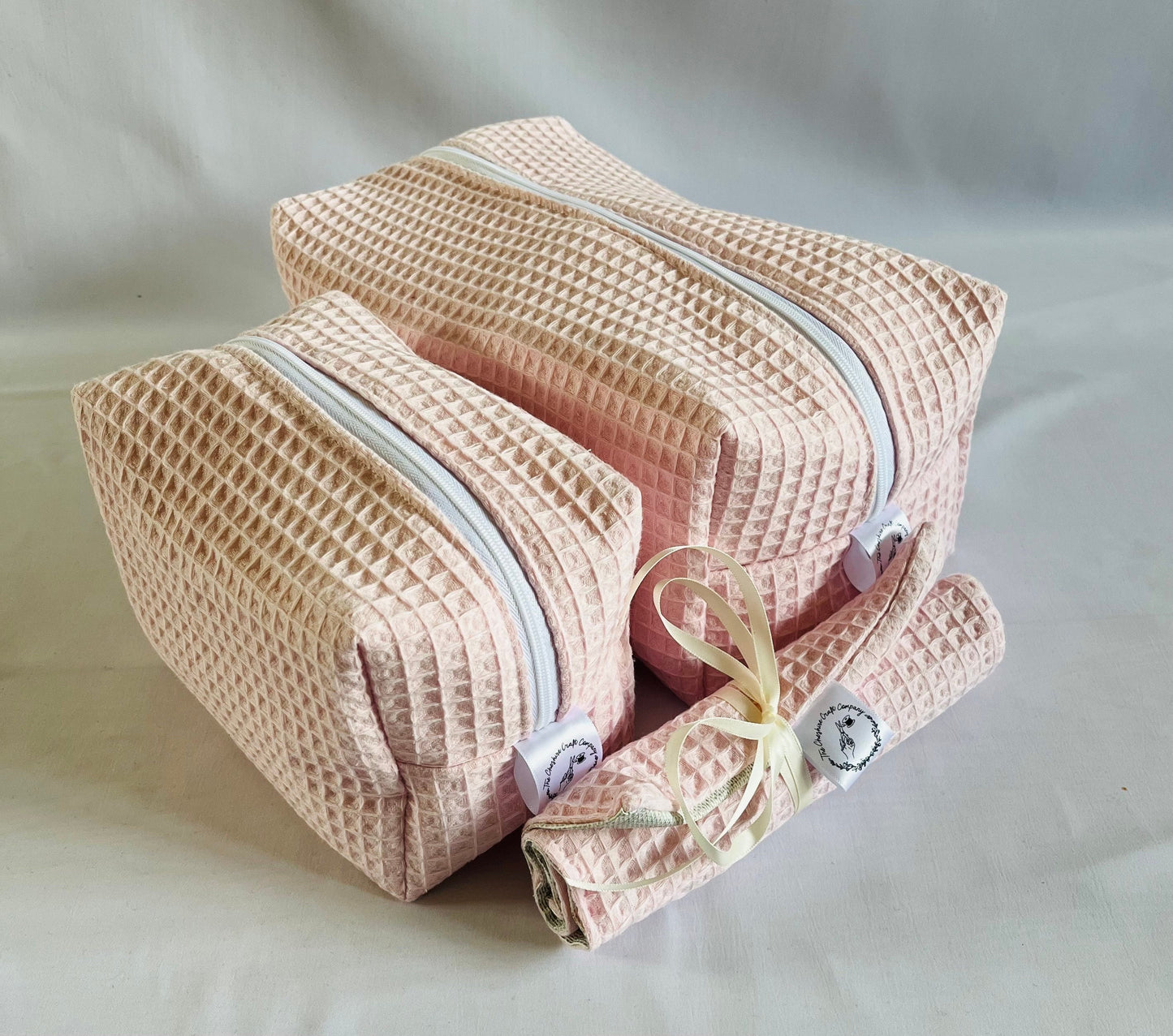 Pink Waffle Travel Set