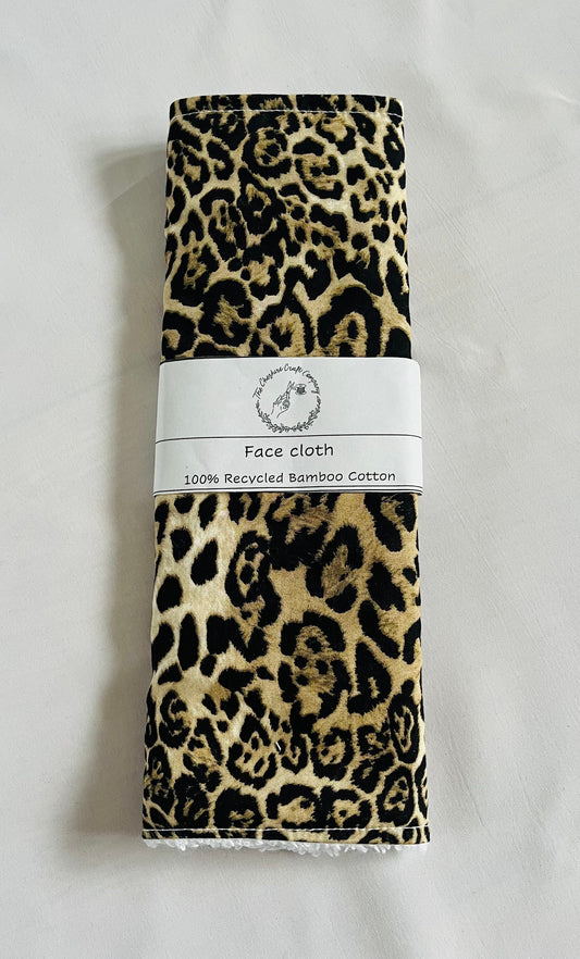 Leopard Floral Print Face Cloth