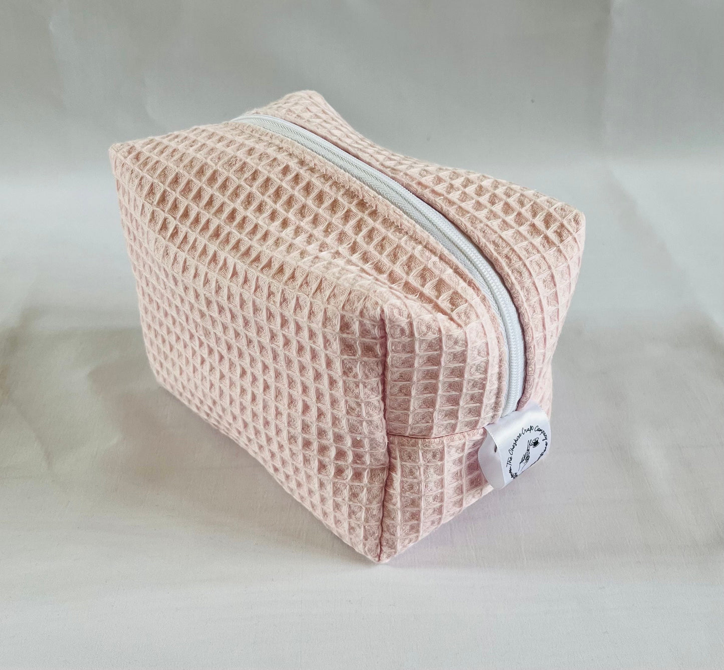 Pink Waffle Make Up Bag