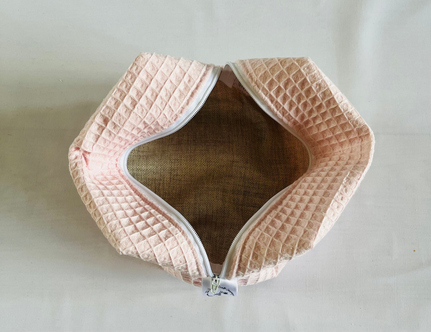 Pink Waffle Make Up Bag