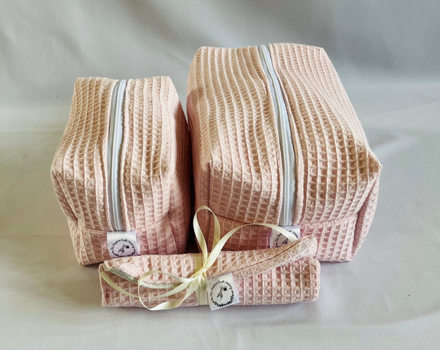 Pink Waffle Travel Set