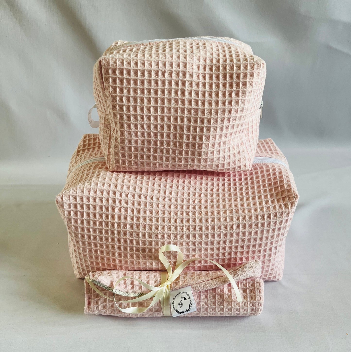 Pink Waffle Travel Set