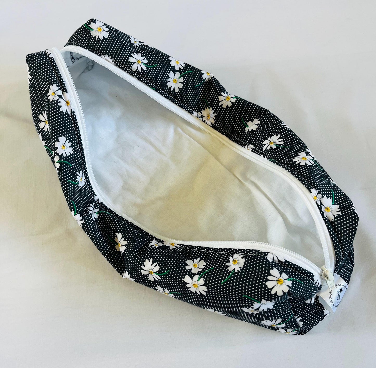 Black Daisy Print Hair Tool Bag