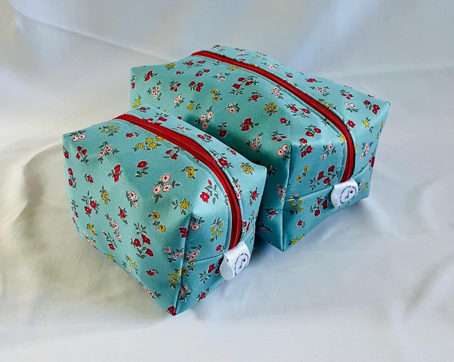 Blue Floral Liberty Print Make Up and Wash Bag Set