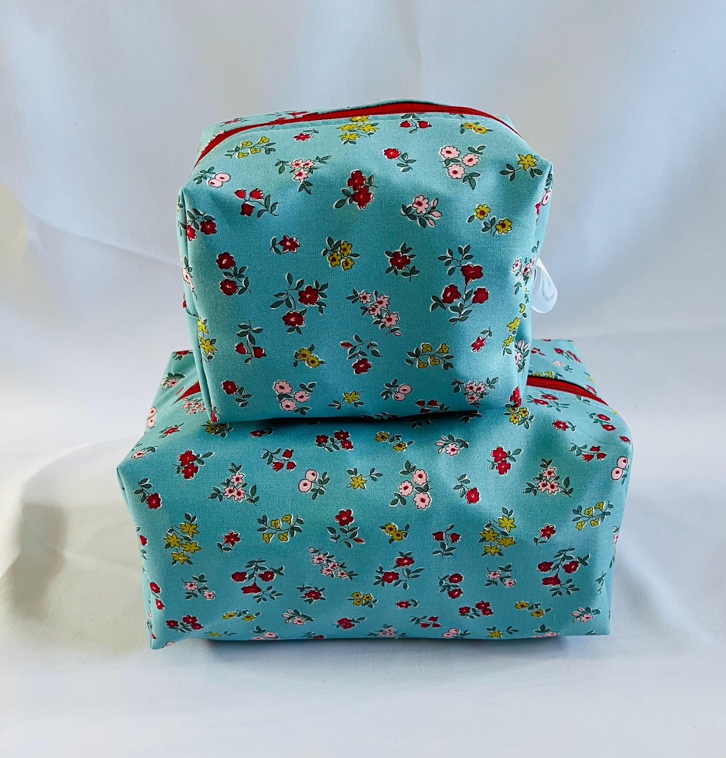 Blue Floral Liberty Print Make Up and Wash Bag Set