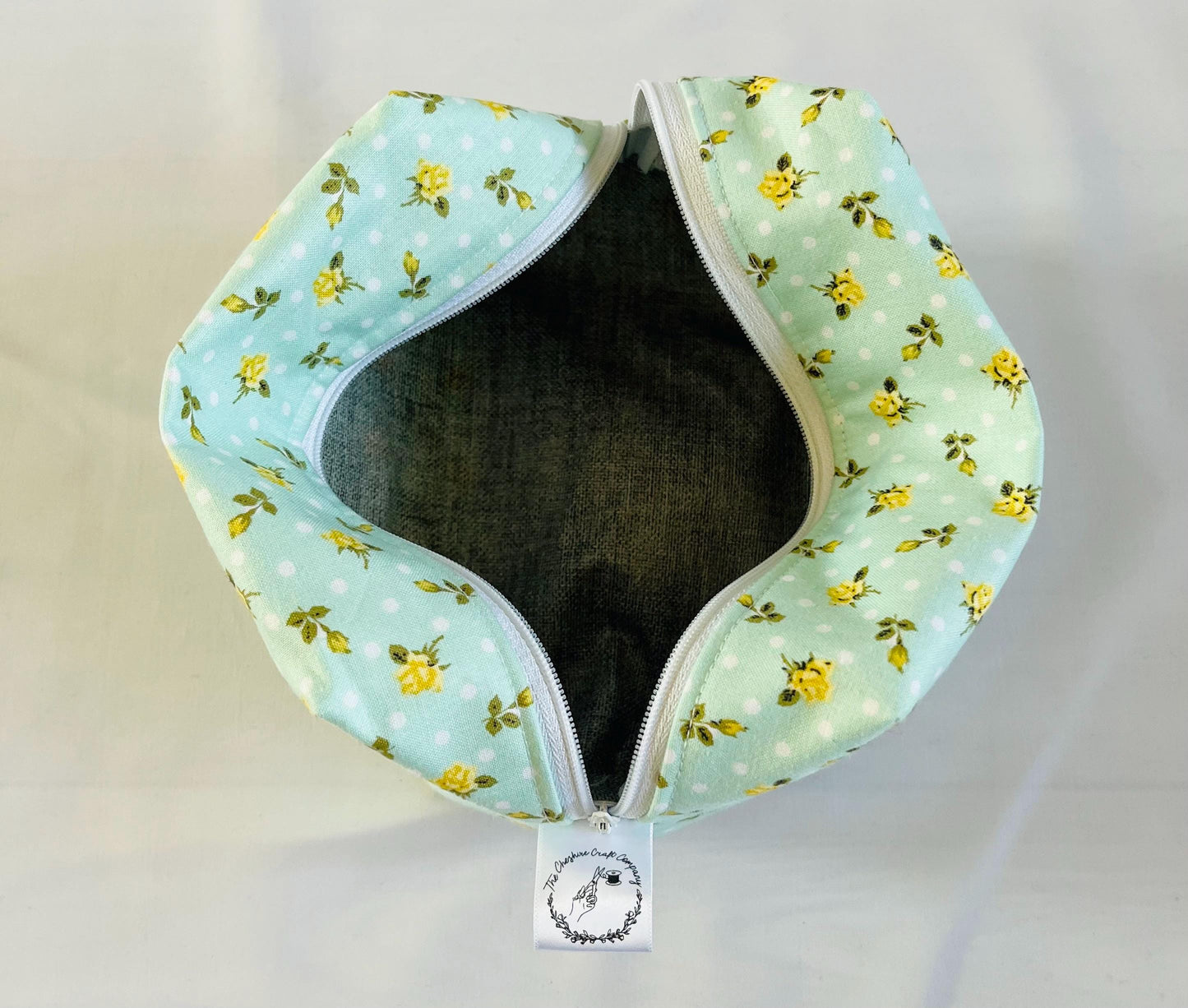 Yellow Floral Print Make Up Bag