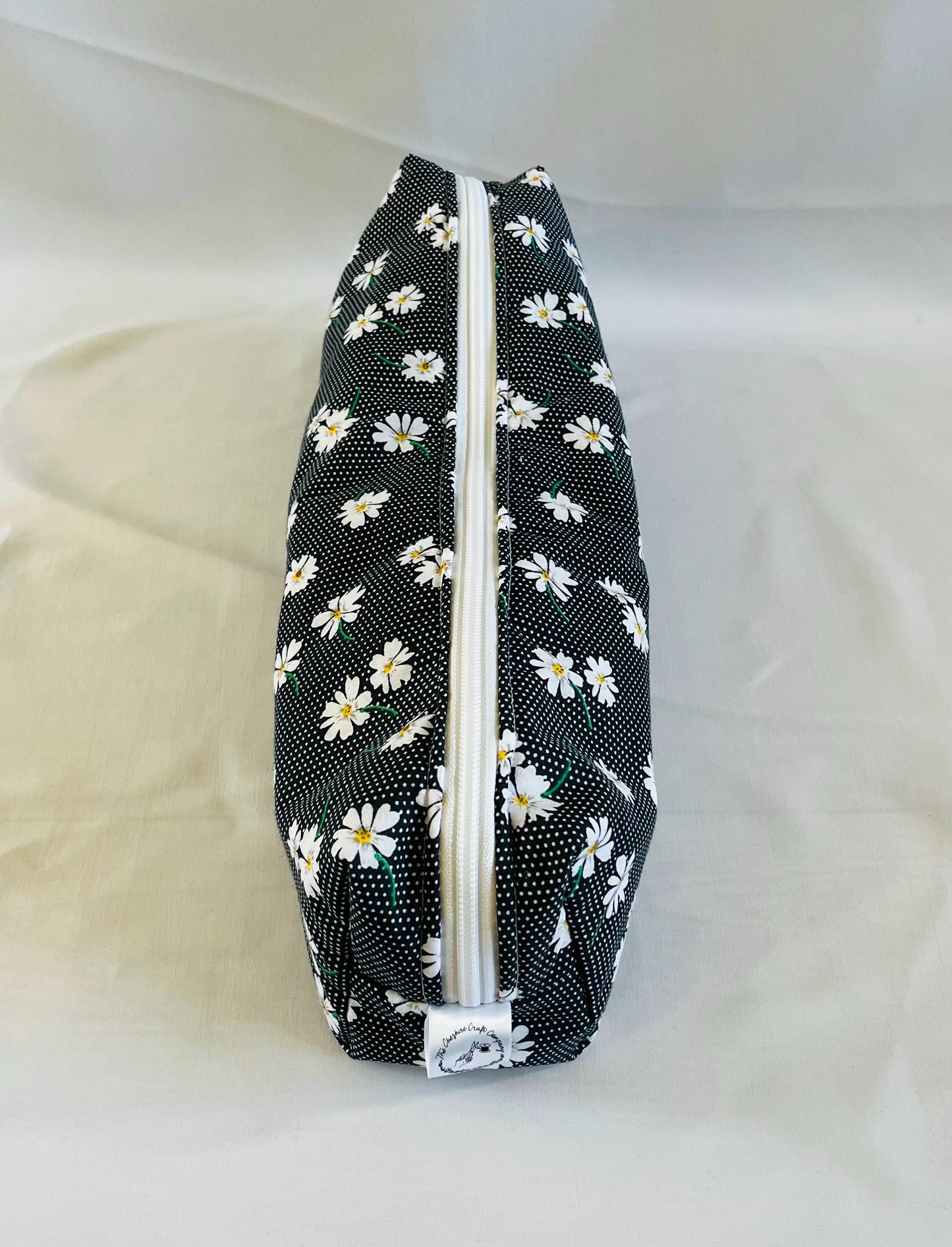 Black Daisy Print Hair Tool Bag