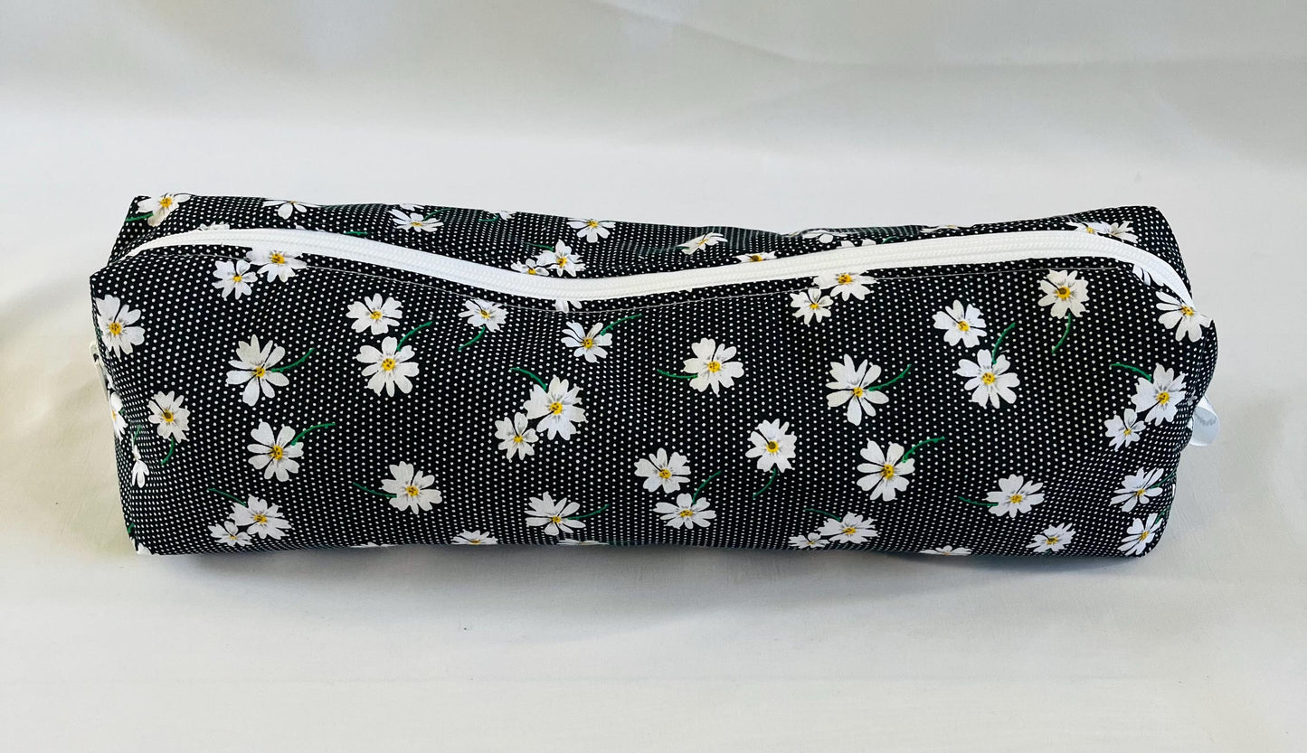 Black Daisy Print Hair Tool Bag