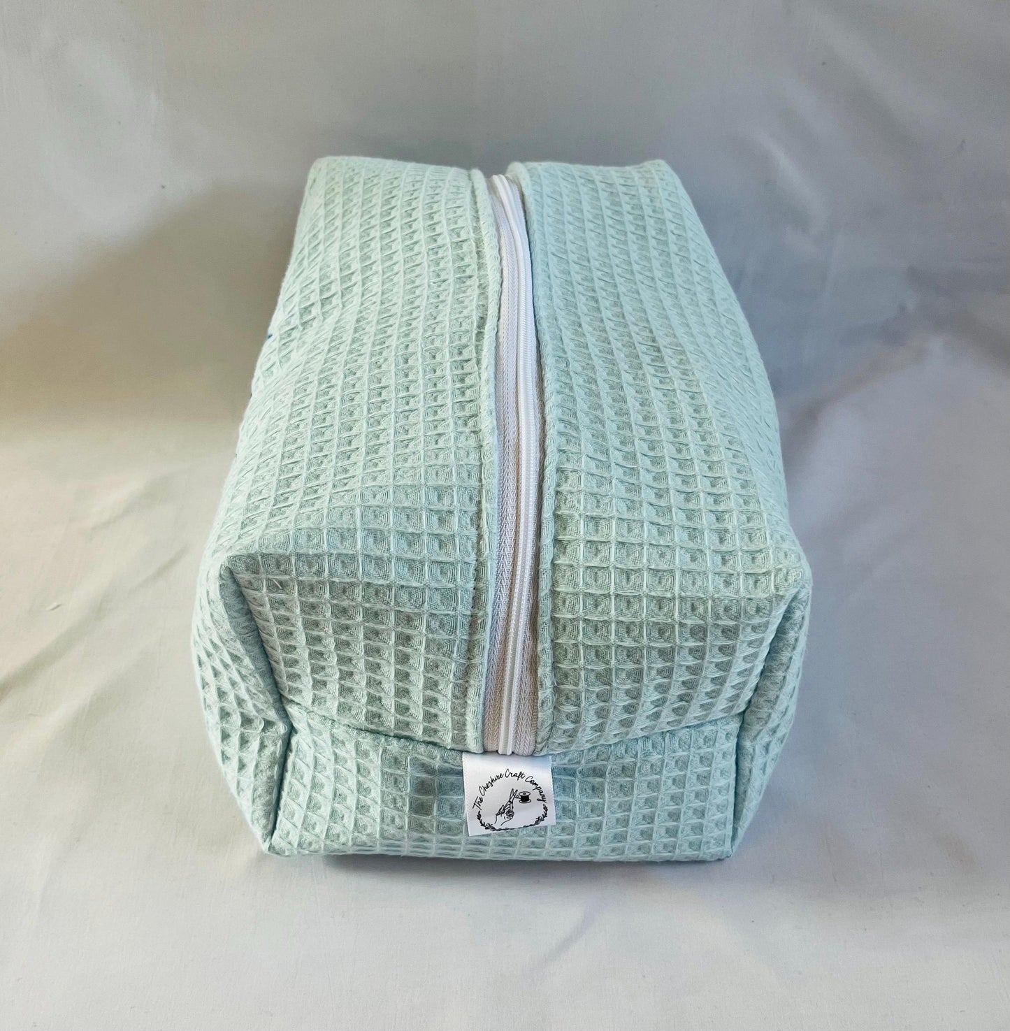 Personalised Wash Bag Blue Waffle