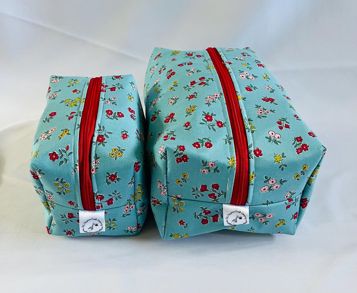 Blue Floral Liberty Print Make Up and Wash Bag Set