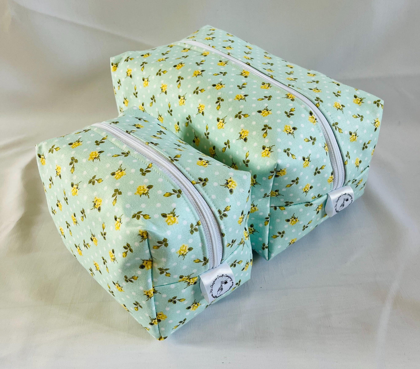Yellow Floral Make Up and Wash Bag Set