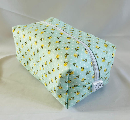 Yellow Floral Print Wash Bag