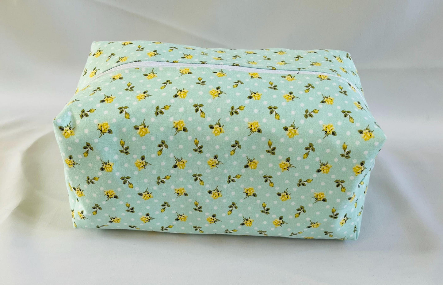 Yellow Floral Print Wash Bag