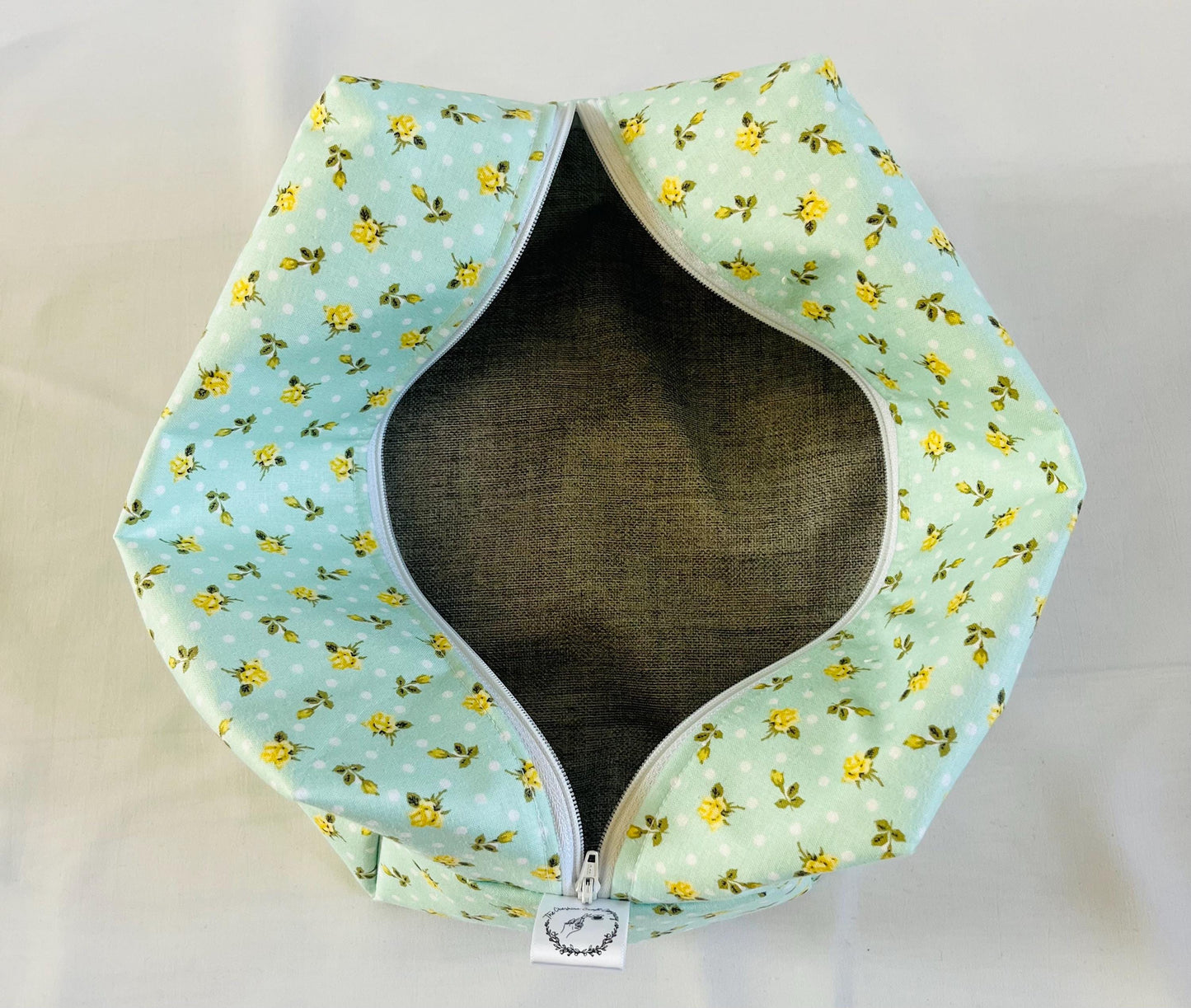 Yellow Floral Print Wash Bag