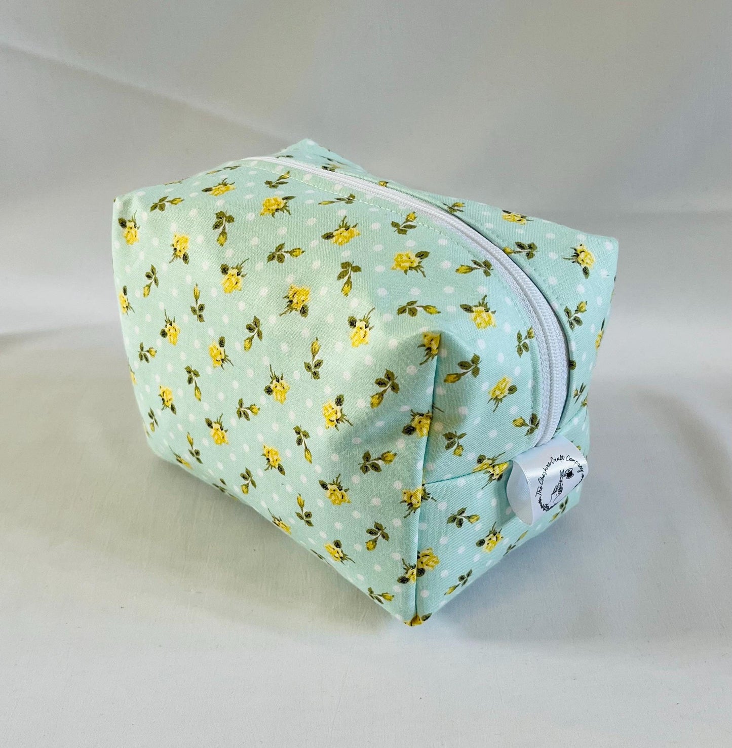 Yellow Floral Print Make Up Bag
