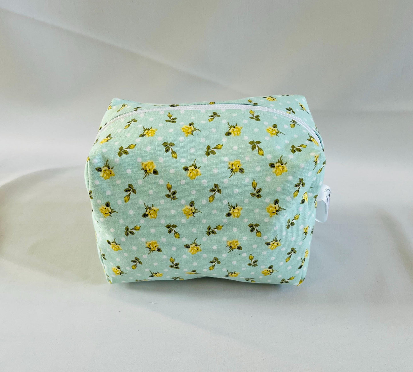 Yellow Floral Print Make Up Bag