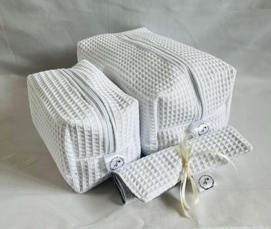 White Waffle Travel Set