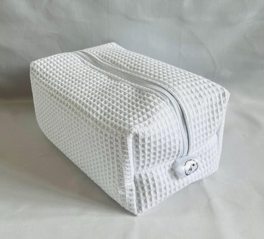 White Waffle Wash Bag
