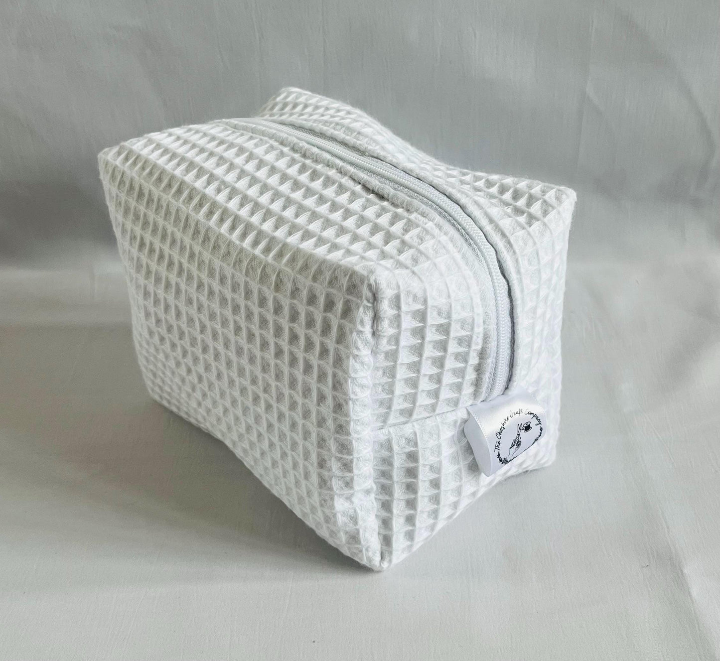 White Waffle Make Up Bag