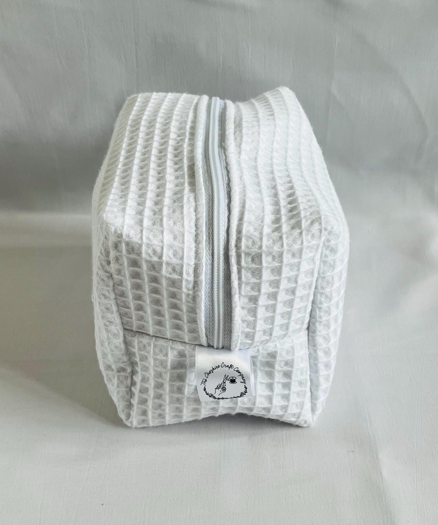 White Waffle Make Up Bag