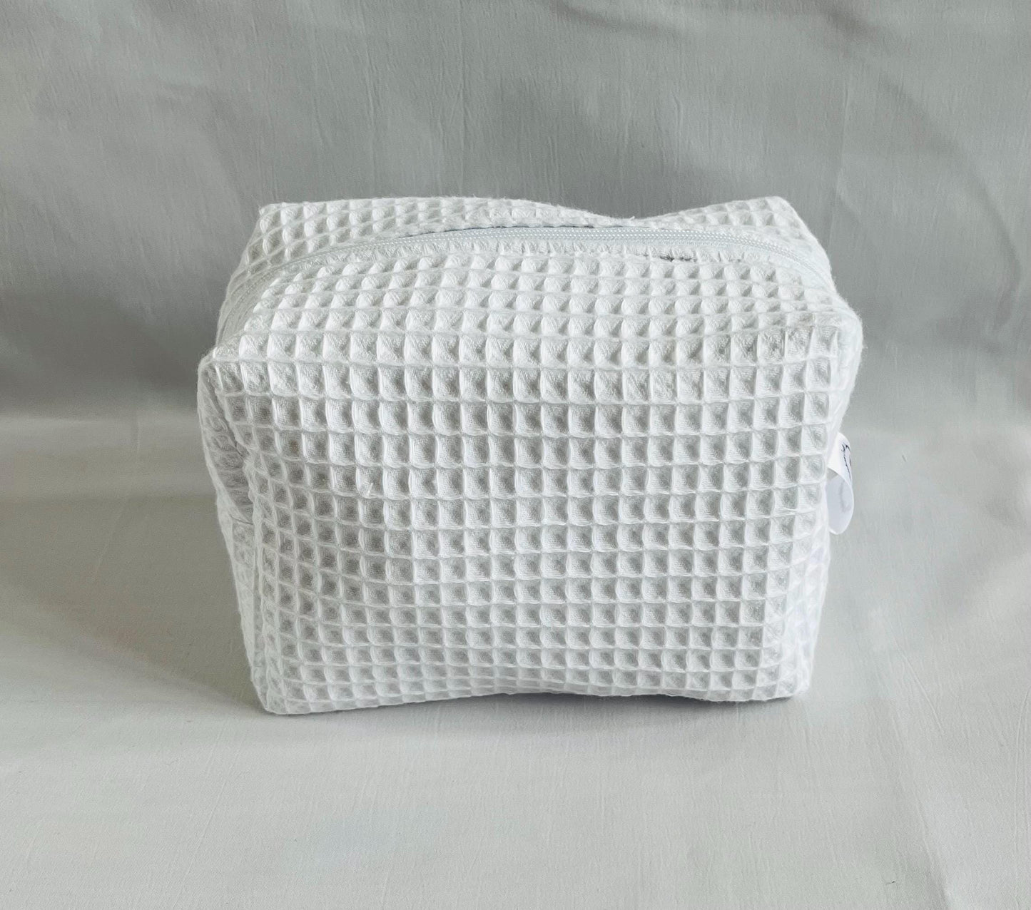 White Waffle Make Up Bag