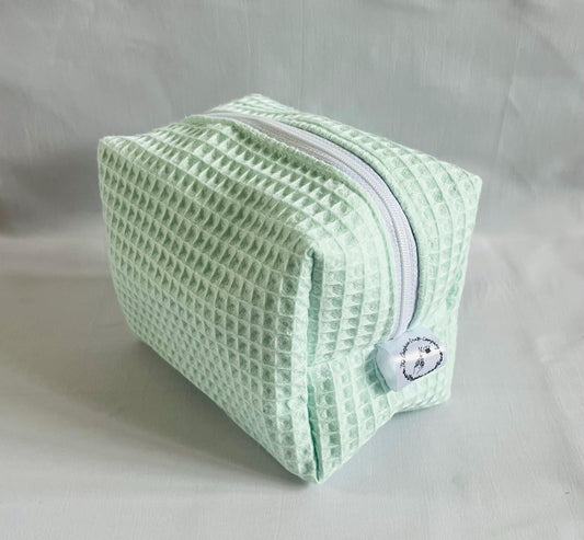 Mint Green Waffle Make Up Bag