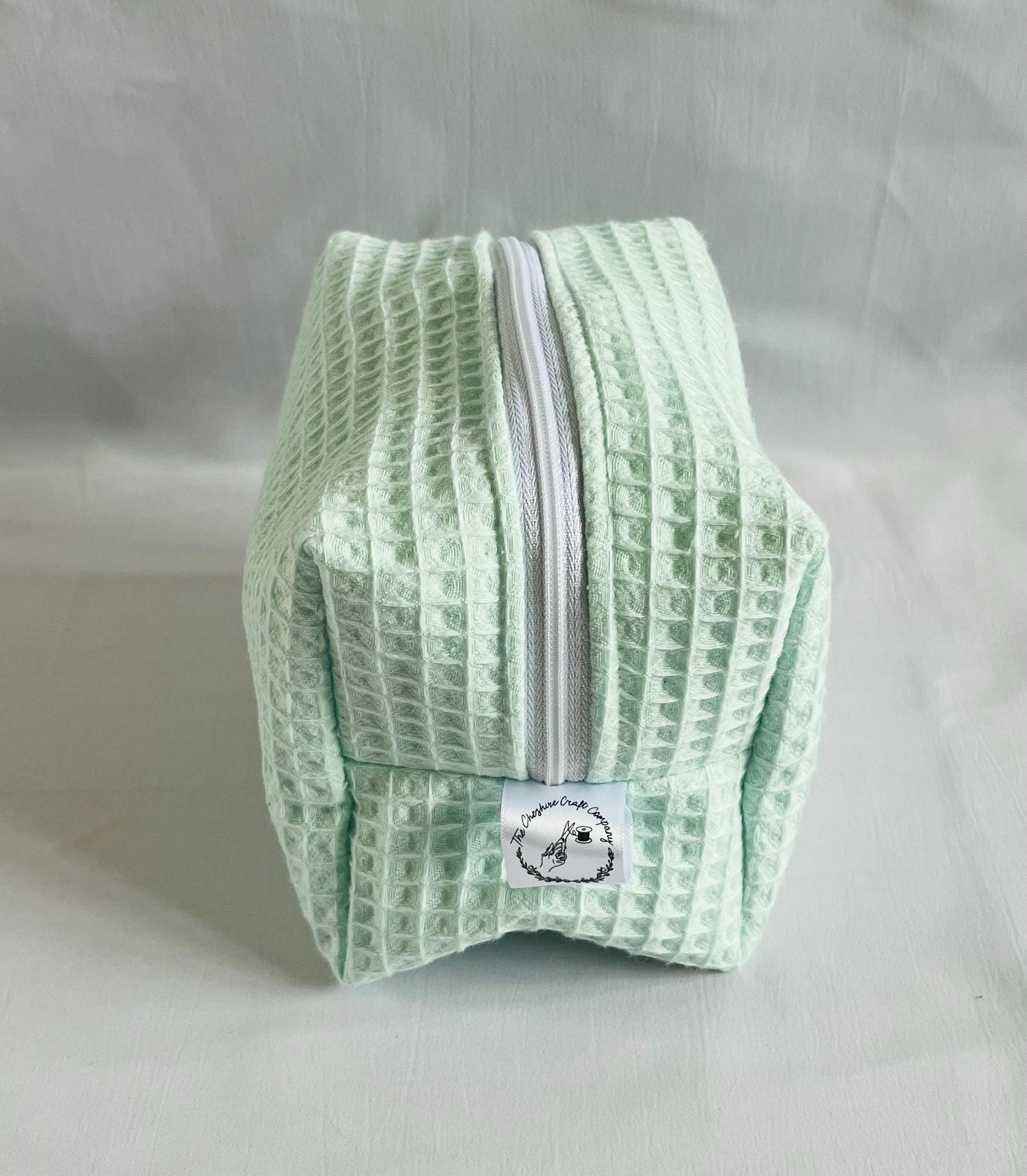 Mint Green Waffle Make Up Bag