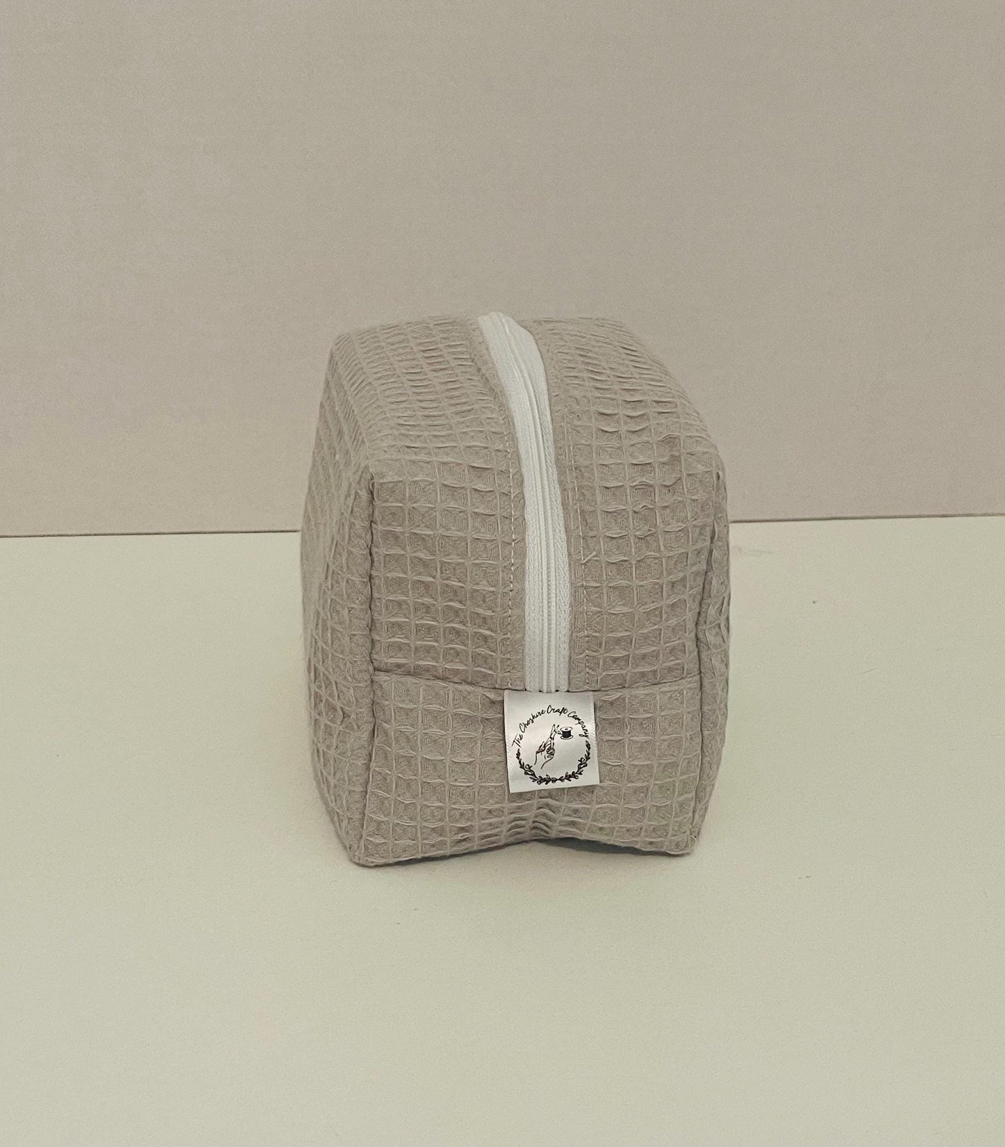 Grey Waffle Make Up Bag
