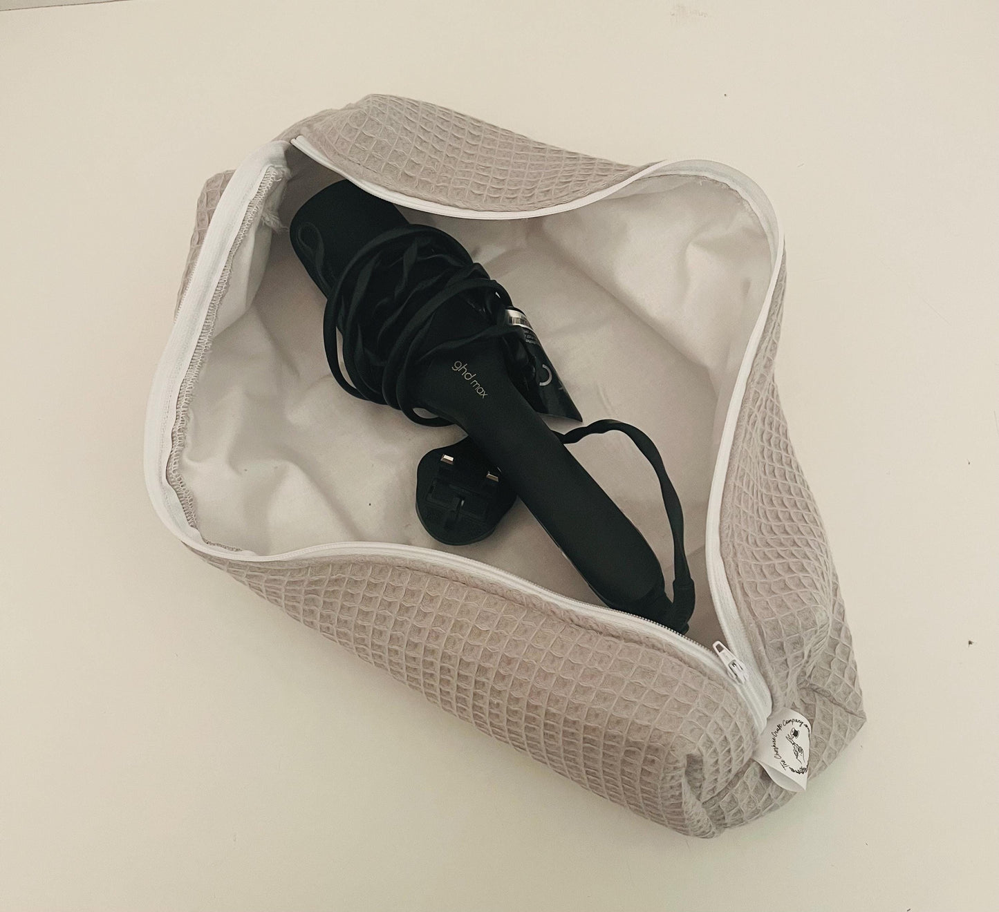 Grey Waffle Hair Tool Bag