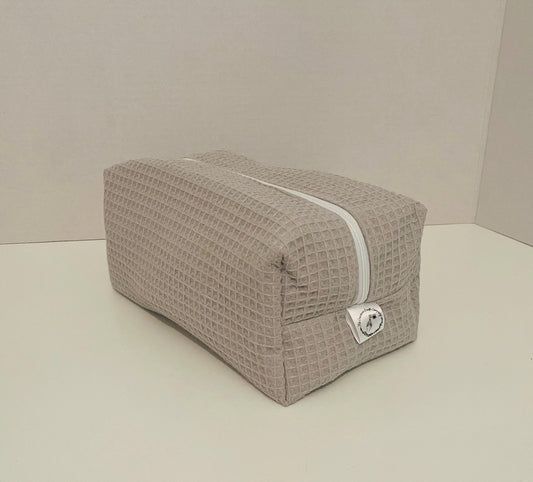 Grey Waffle Wash Bag