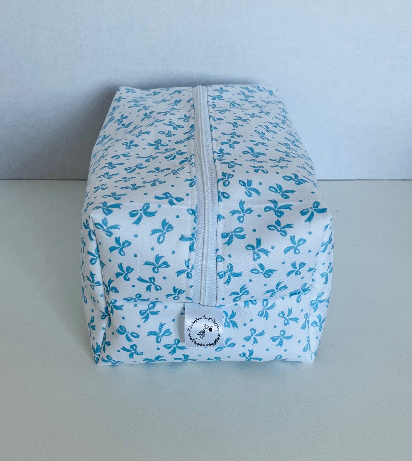 Blue Bow Print Wash Bag