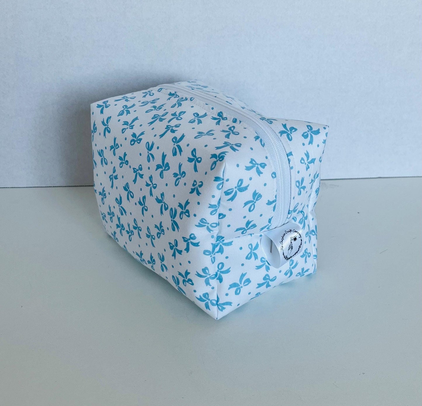 Blue Bow Print Make Up Bag