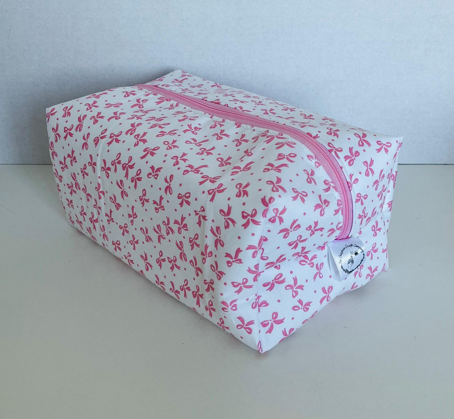 Pink Bow Print Wash Bag