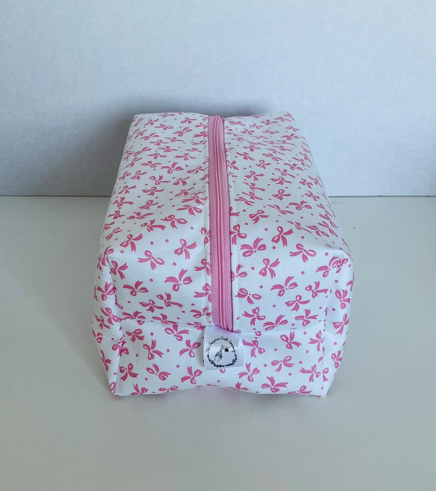 Pink Bow Print Wash Bag