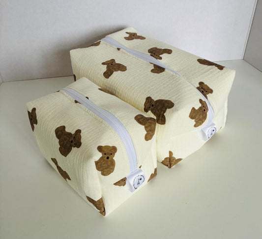 Teddy Bear Make Up and Wash Bag Set